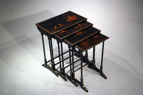 fig 4. Quality Antique Edwardian Chinoiserie Nest