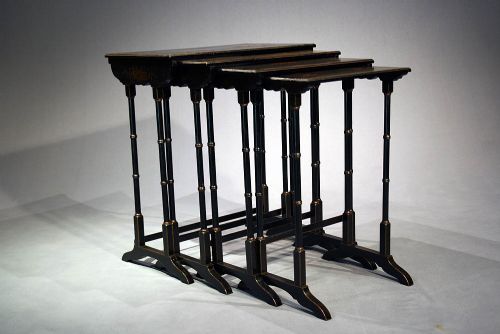 fig 5. Quality Antique Edwardian Chinoiserie Nest