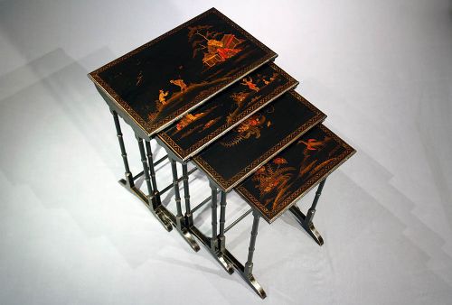 fig 6. Quality Antique Edwardian Chinoiserie Nest