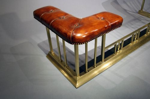 fig 2. Antique Edwardian Club Fender With Leather