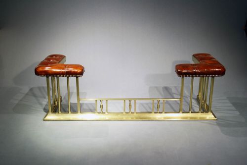 fig 5. Antique Edwardian Club Fender With Leather