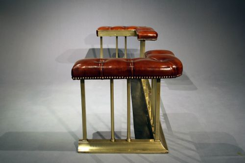 fig 8. Antique Edwardian Club Fender With Leather