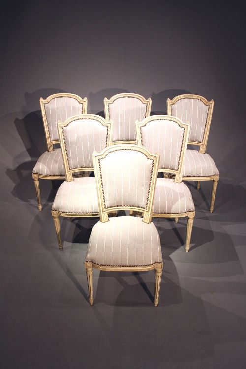 fig 2. Set Of 6 Original Painted Dining Chairs