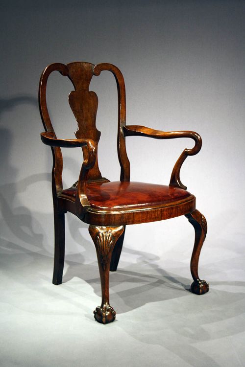 Handsome Antique Walnut Armchair
