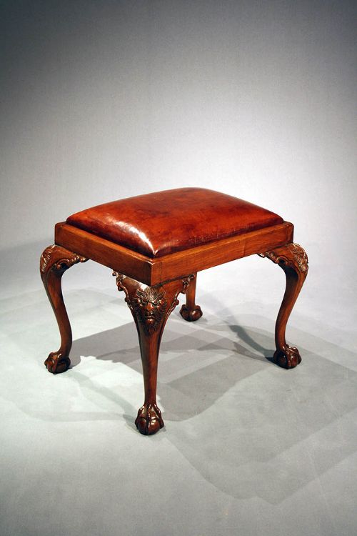 fig 1. Antique Walnut Georgian Style Stool