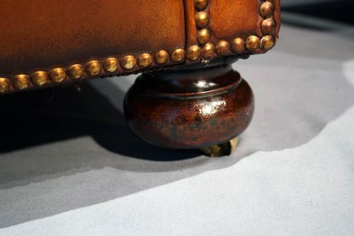 fig 4. Antique Pair Of Leather Armchairs
