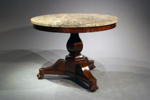 Antique French Flame Mahogany Gueridon Table