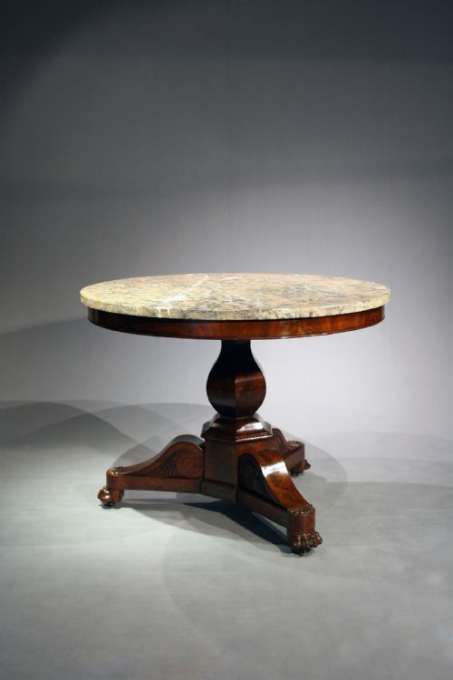 fig 1. Antique French flame mahogany Gueridon Table