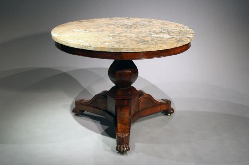 fig 4. Antique French flame mahogany Gueridon Table