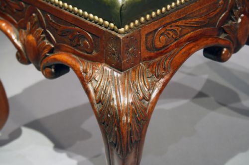 fig 5. Decorative Victorian Walnut Leather Stool