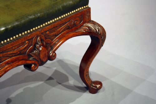 fig 7. Decorative Victorian Walnut Leather Stool