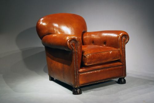 fig 8. A Pair Of Antique Leather Clubs Chairs