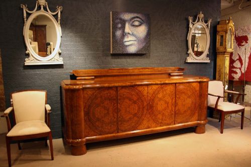 An Imposing Art Deco Walnut Sideboard