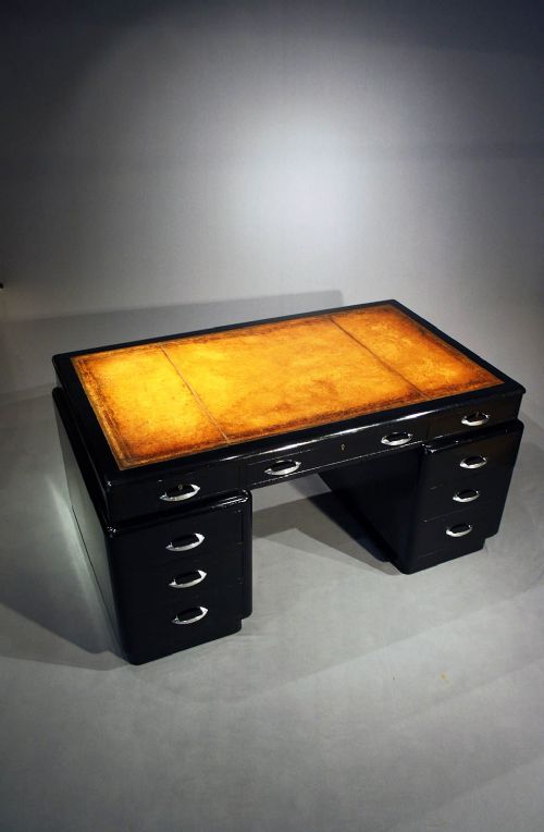 fig 3. An Attractive ebonised Art Deco pedestal desk