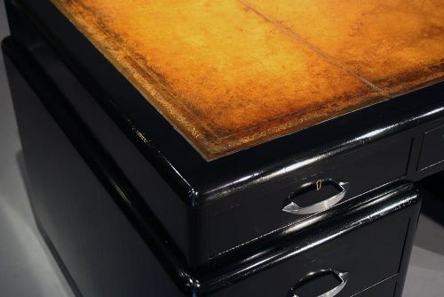 fig 4. An Attractive ebonised Art Deco pedestal desk