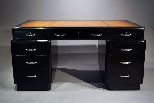 fig 8. An Attractive ebonised Art Deco pedestal desk