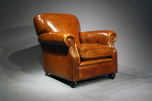 fig 6. A Pair of Antique Leather Club Chairs