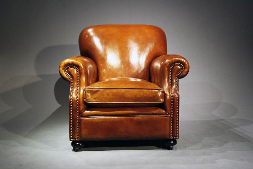 fig 7. A Pair of Antique Leather Club Chairs