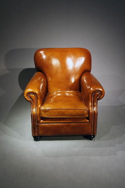 fig 8. A Pair of Antique Leather Club Chairs