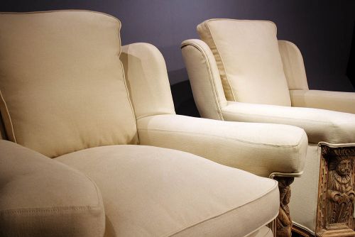 fig 5. Pair of Antique Bleached Oak Armchairs