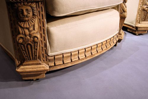 fig 6. Pair of Antique Bleached Oak Armchairs