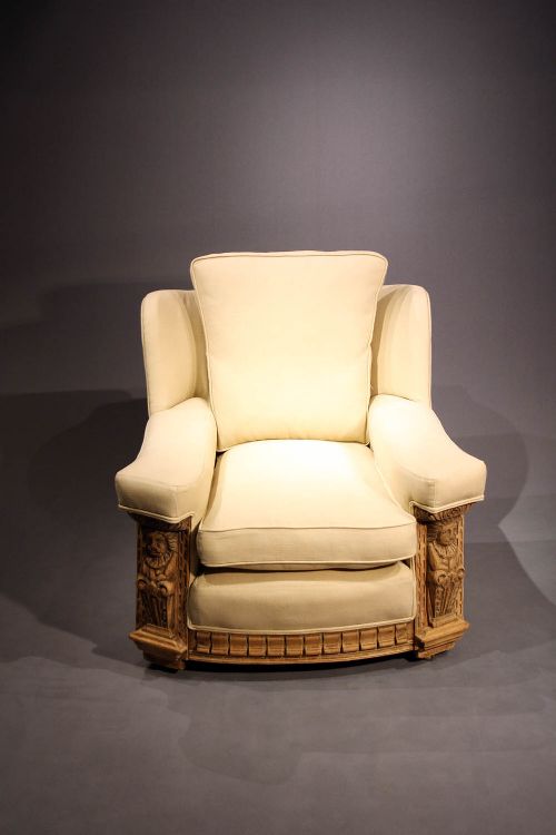 fig 10. Pair of Antique Bleached Oak Armchairs