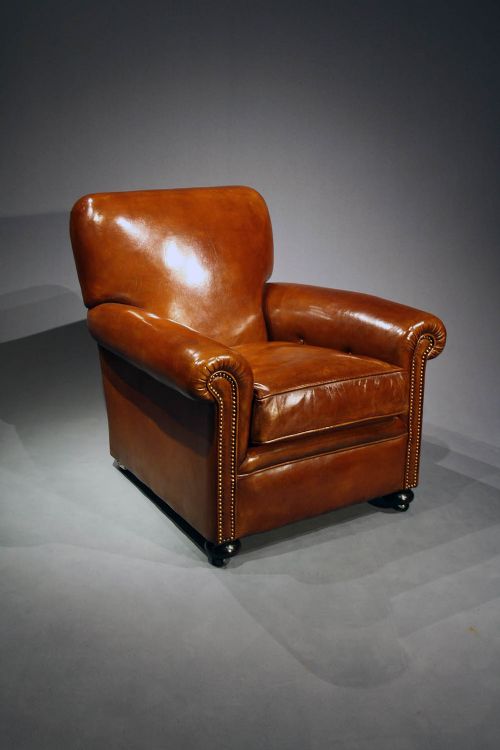 fig 6. A Quality Pair of Antique Leather Armchairs