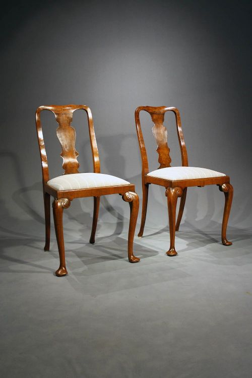 fig 1. A Pair of Antique Wanut Side Chairs