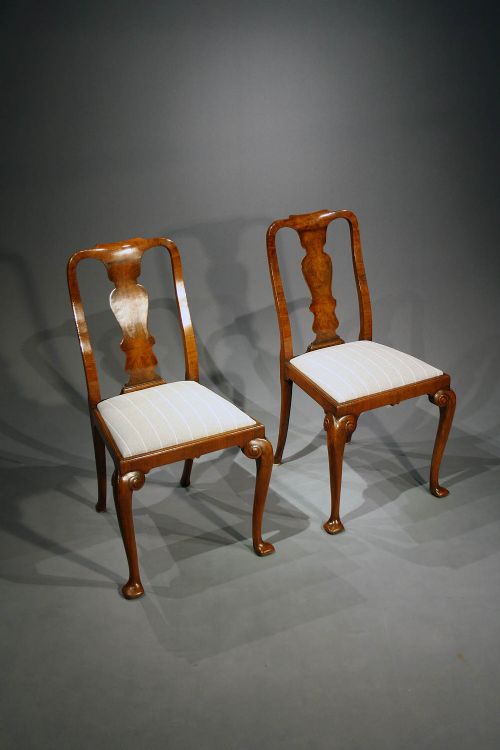 fig 2. A Pair of Antique Wanut Side Chairs