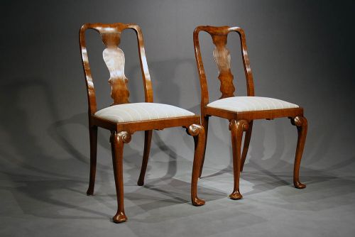 fig 3. A Pair of Antique Wanut Side Chairs
