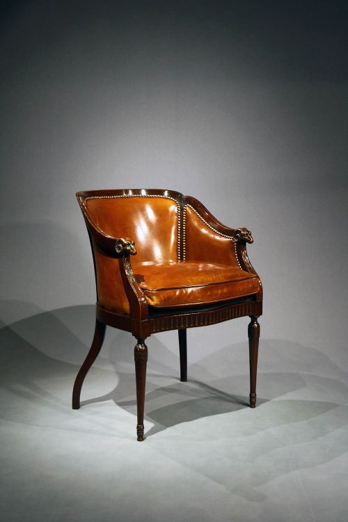 fig 1. A Quality Antique Leather Tub Chair