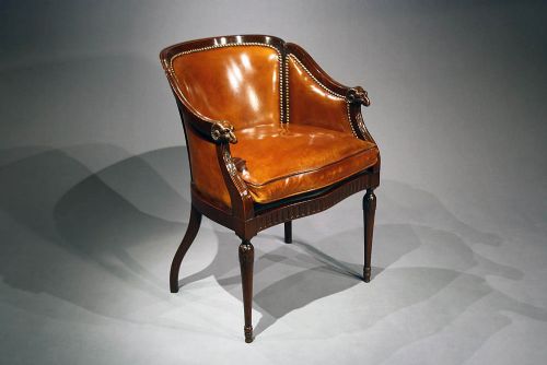 fig 2. A Quality Antique Leather Tub Chair