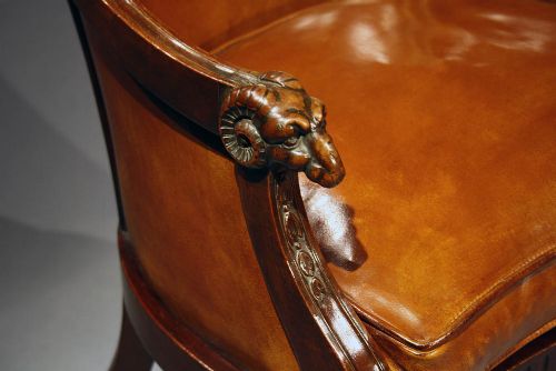fig 3. A Quality Antique Leather Tub Chair