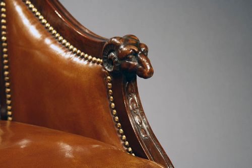 fig 5. A Quality Antique Leather Tub Chair