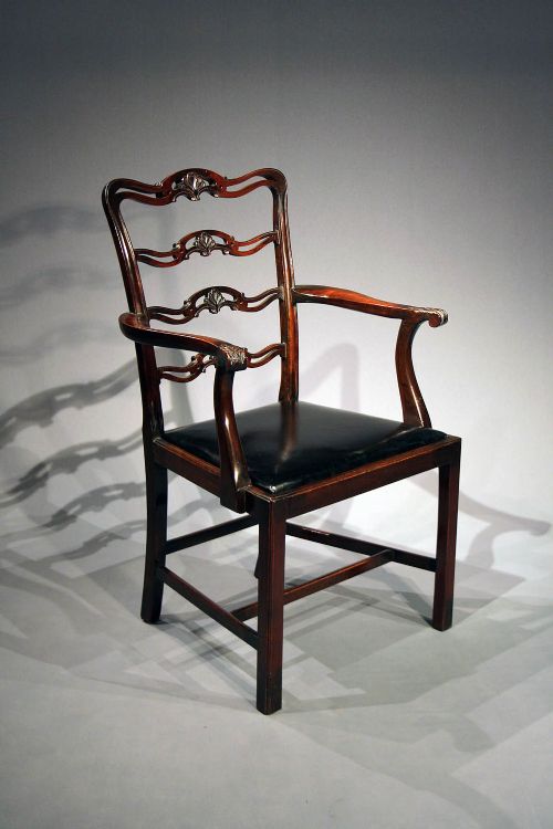 fig 4. Set of 8 Mahogany Ladder Back Dining Chairs
