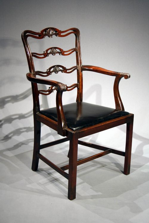 fig 5. Set of 8 Mahogany Ladder Back Dining Chairs