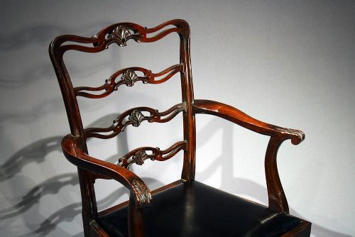 fig 7. Set of 8 Mahogany Ladder Back Dining Chairs