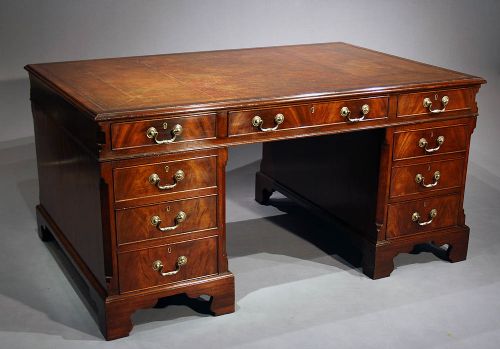 Quality Antique Mahogany Partners Desk