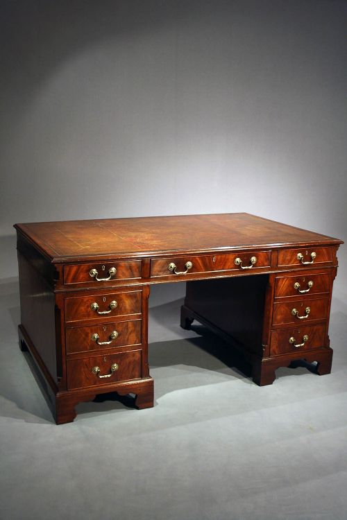 fig 1. Quality Antique Mahogany Partners Desk