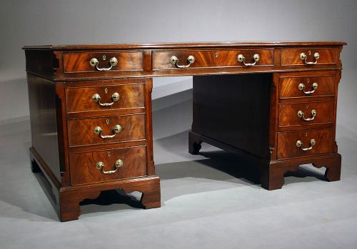 fig 2. Quality Antique Mahogany Partners Desk