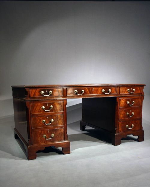 fig 3. Quality Antique Mahogany Partners Desk