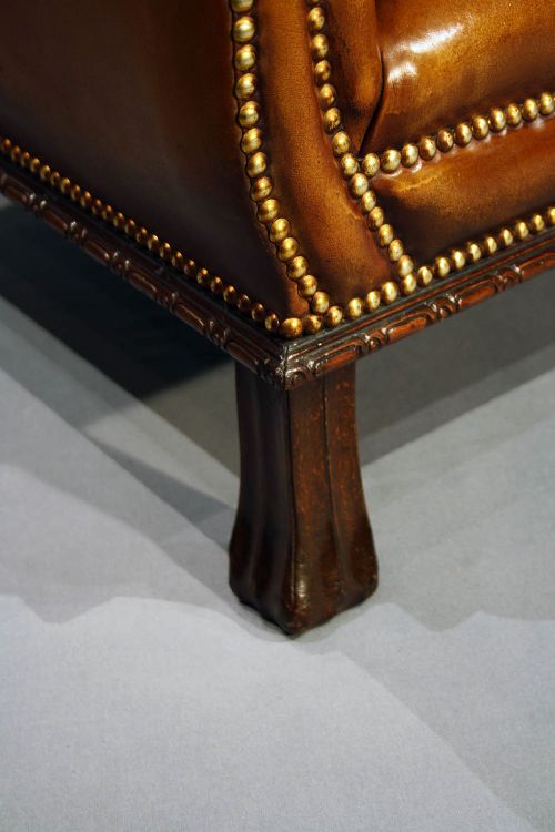 fig 3. Antique Pair of Leather Armchairs