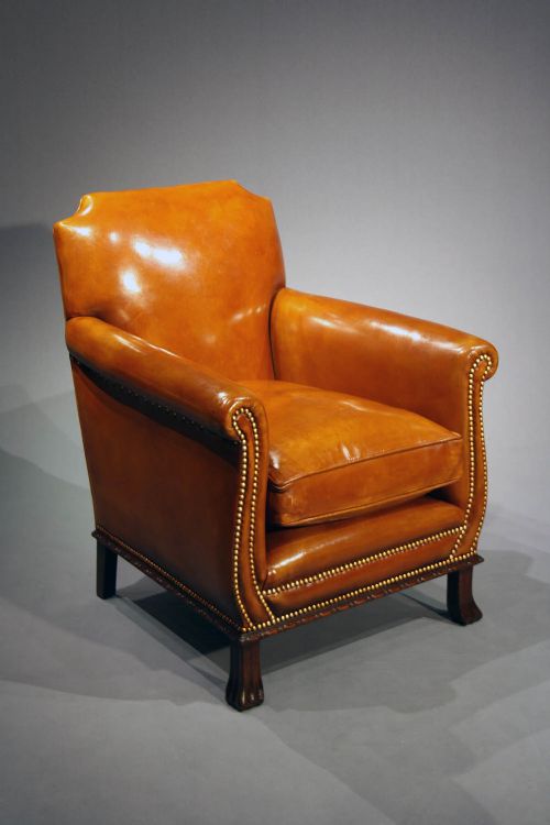fig 6. Antique Pair of Leather Armchairs