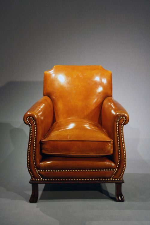 fig 7. Antique Pair of Leather Armchairs