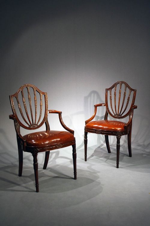 fig 1. A Fine Quality Pair of Mahogany Desk Chairs