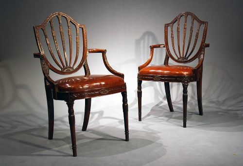fig 2. A Fine Quality Pair of Mahogany Desk Chairs