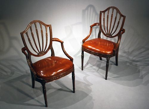 fig 3. A Fine Quality Pair of Mahogany Desk Chairs