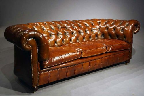 Good Quality 1920'S Leather Chesterfield