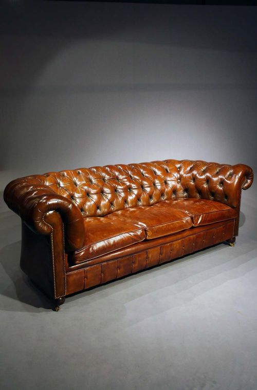 fig 2. Good Quality 1920's Leather Chesterfield
