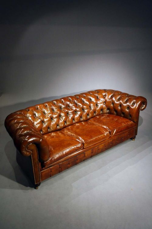fig 3. Good Quality 1920's Leather Chesterfield